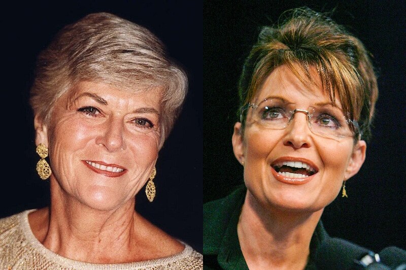 A composite image of Geraldine Ferraro and Sarah Palin