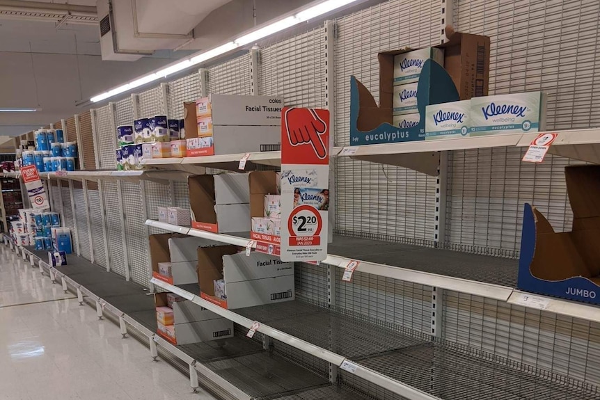 Empty shelves at an Adelaide supermarket.