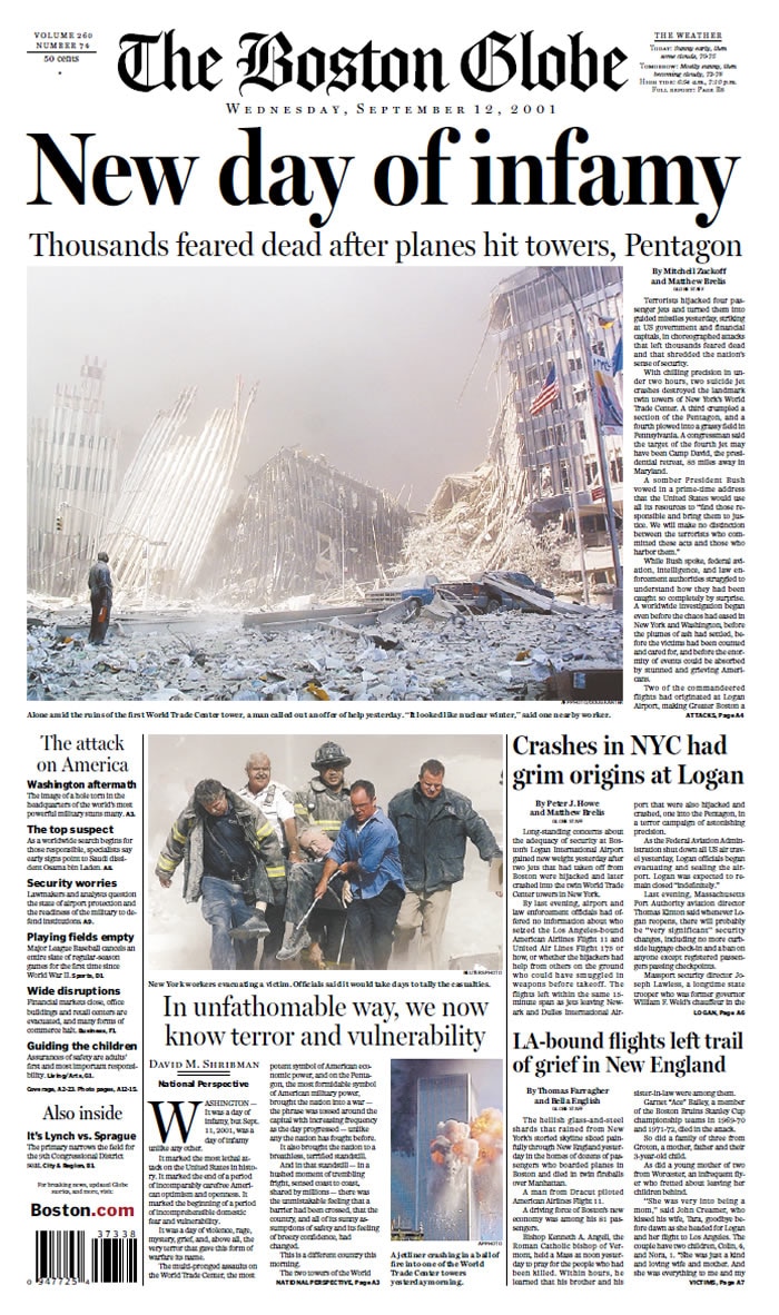 September 11 Newspaper Front Pages From The Following Day Abc News