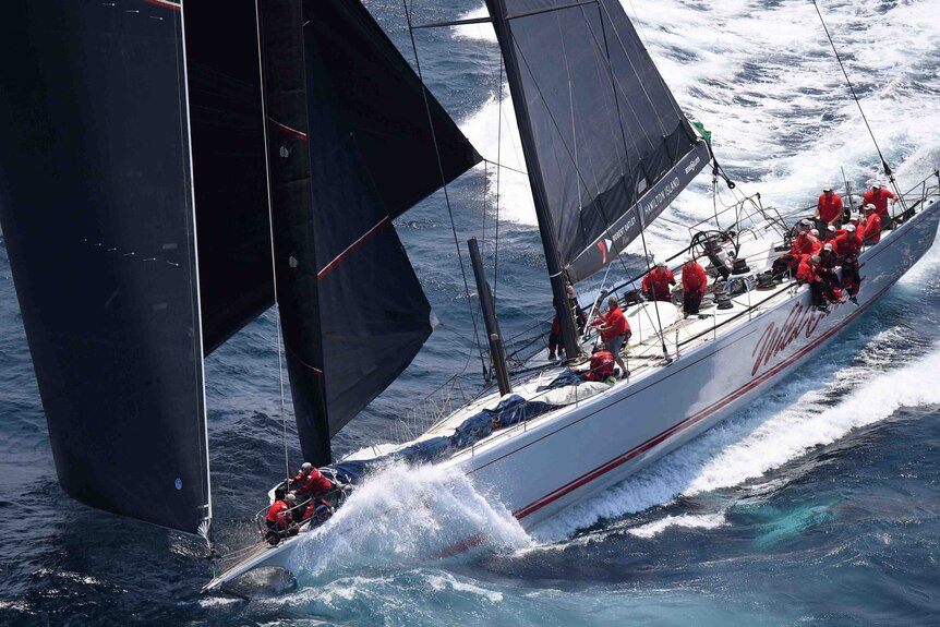 Wild Oats XI makes its way down the New South Wales coast on Boxing Day