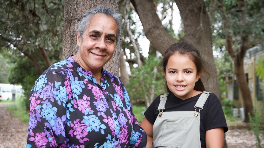 A young girl and her grandmother