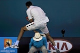 Another obstacle: Marin Cilic avoided a collision with a lineswoman in the marathon five-setter.
