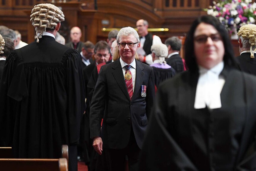 Queensland Governor Paul de Jersey attends a church service to mark the start of the legal year.