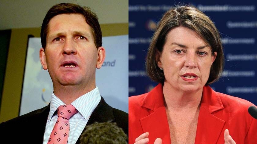 LtoR Qld Opposition leader Lawrence Springborg and Qld Premier Anna Bligh