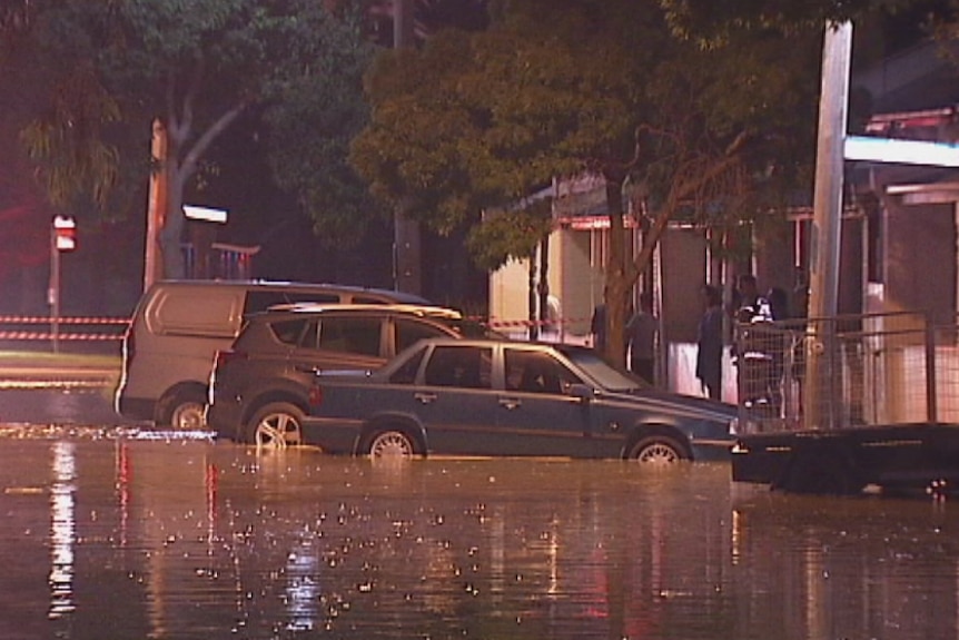 Port Melbourne street flooded