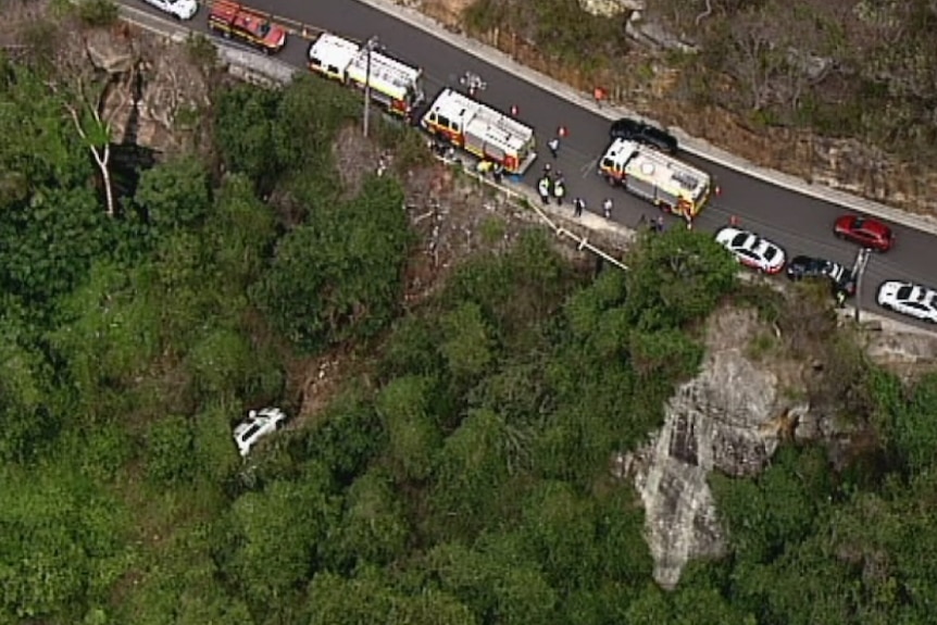 Car fell 30 metres off road