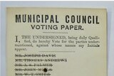Photograph of ballot paper showing Fanny Finch's signature and names of candidates crossed out