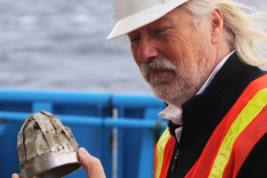 Professor Gustaaf Hallegraeff from the Institute of Marine and Antarctic Studies, on board the RV Investigator.