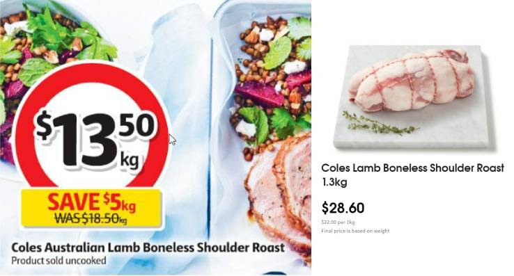 Coles lamb roast