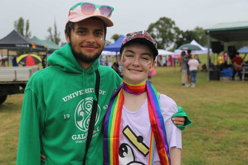 Jordan Davis and Lucas Morrish, an LGBTI coupe, in Dubbo.