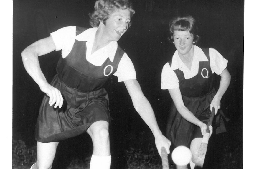 Nola (on right) and Daph in the Queensland uniform.