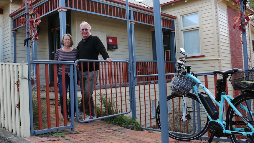 Di Elliffe and Robert Gavin are downsizing from a large West Hobart home to an apartment in the Commons development.