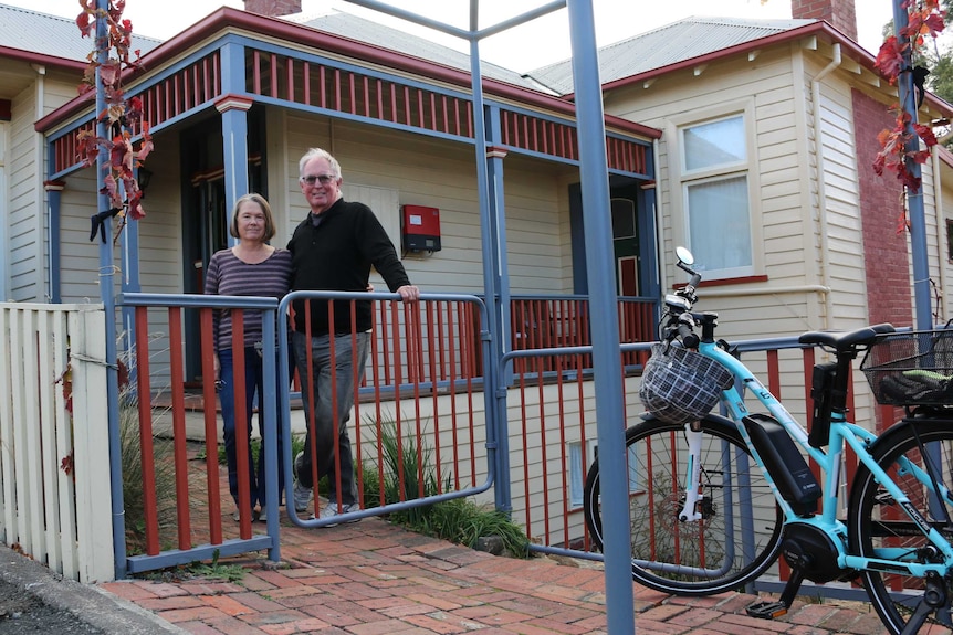 Di Elliffe and Robert Gavin are downsizing from a large West Hobart home to an apartment in the Commons development.