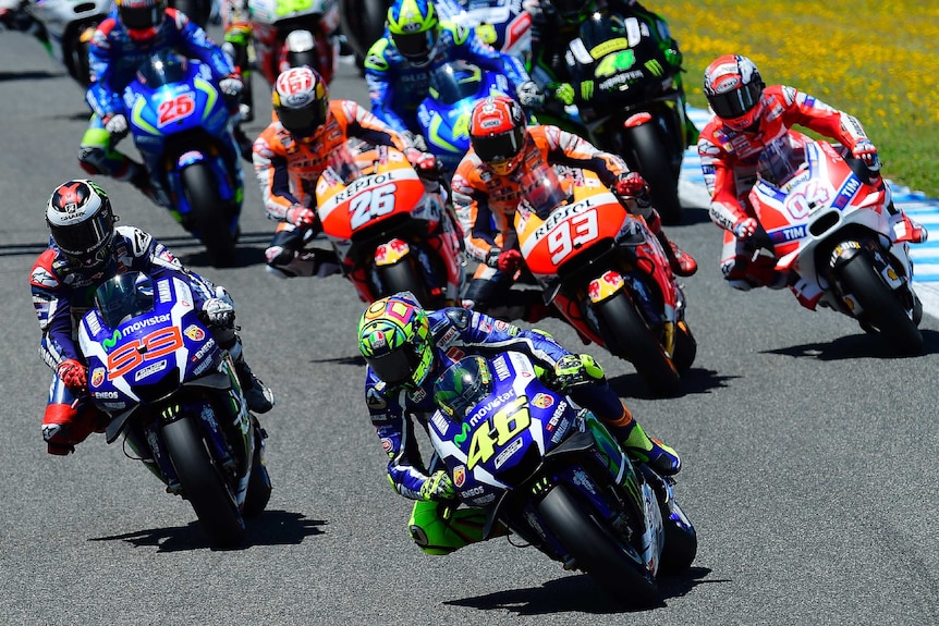 Valentino Rossi leads Spanish MotoGP