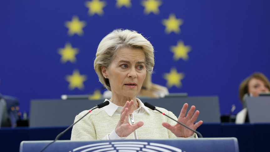 Ursula von der Leyen addresses European Parliament