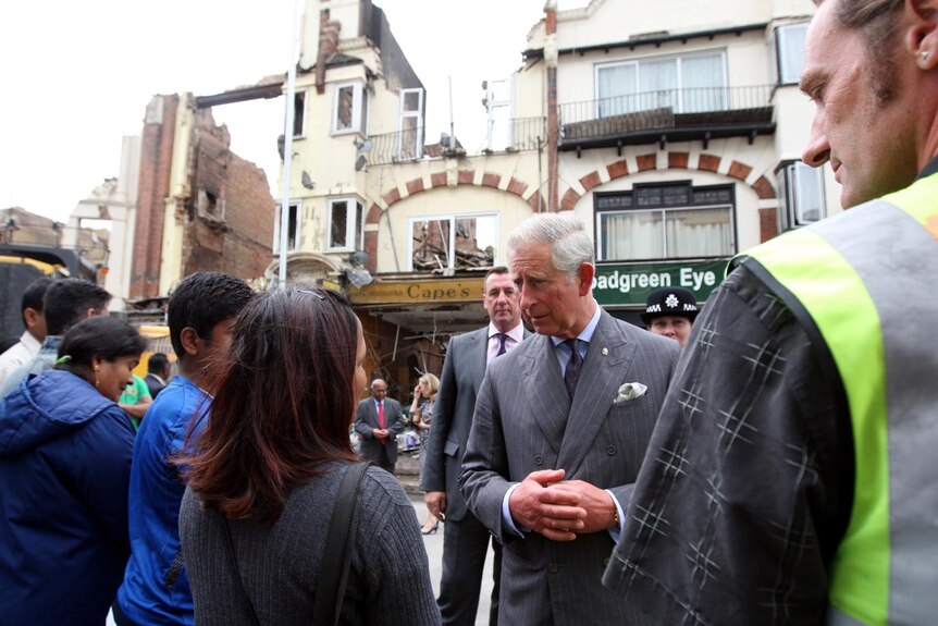 Prince Charles meets met with local residents in Croydon after rioting