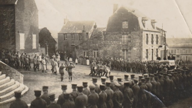 German funeral in French town during WWI