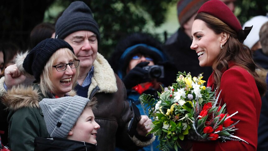 Kate, Duchess of Cambridge meets members of the crowd