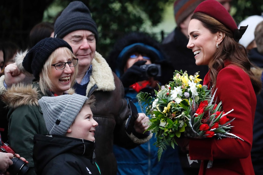 Kate, Duchess of Cambridge meets members of the crowd