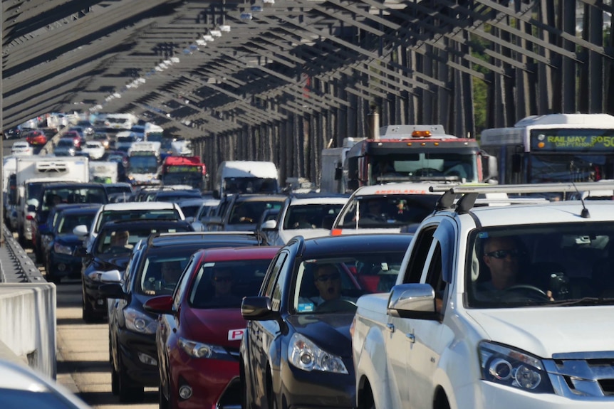 Traffic build up in Sydney after an accident this morning.