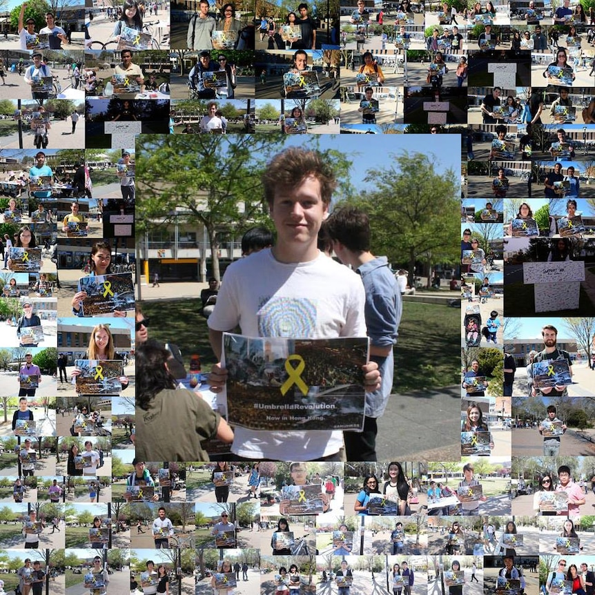ANU students in support of the Umbrella Revolution