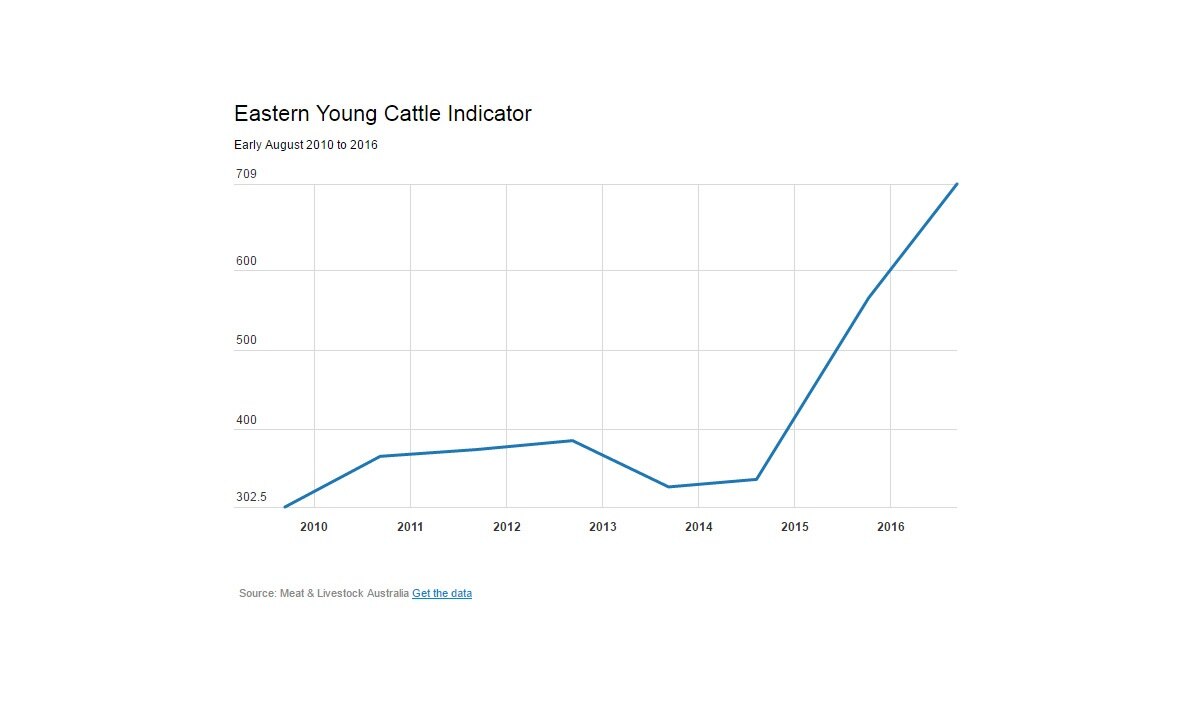 Australian cattle price benchmark hits record high ABC News