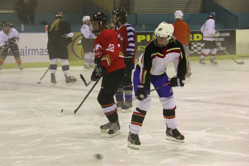 Women's ice hockey training