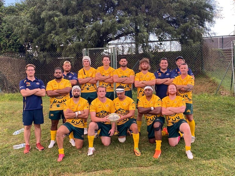 The Deaf Rugby Australia men's team at the 2023 World Cup.