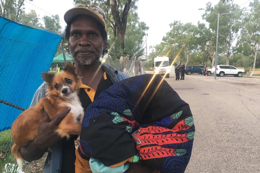 Eric Guyula and his dog Nani