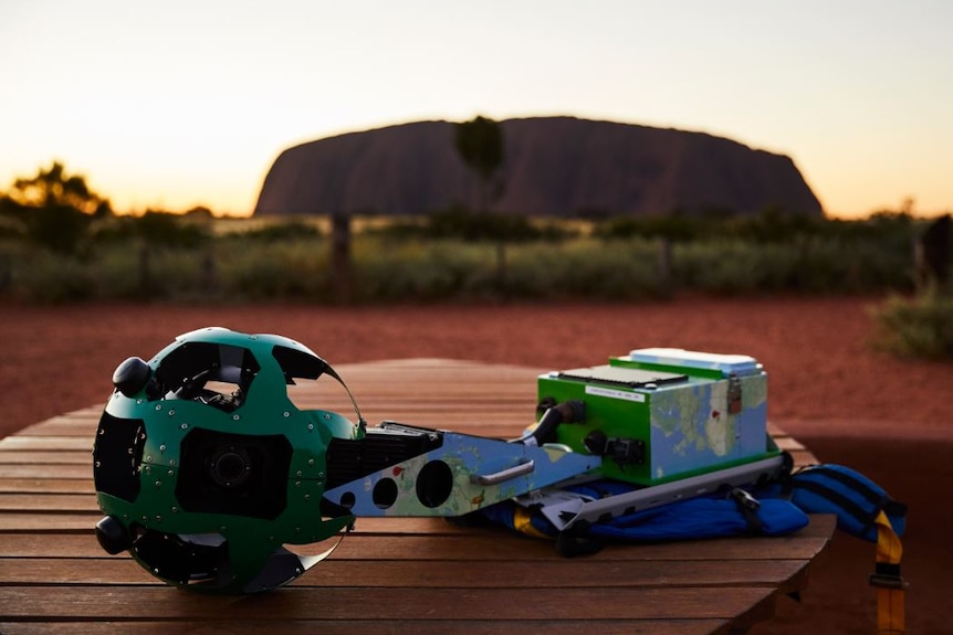 Google street-view trekker on the table.