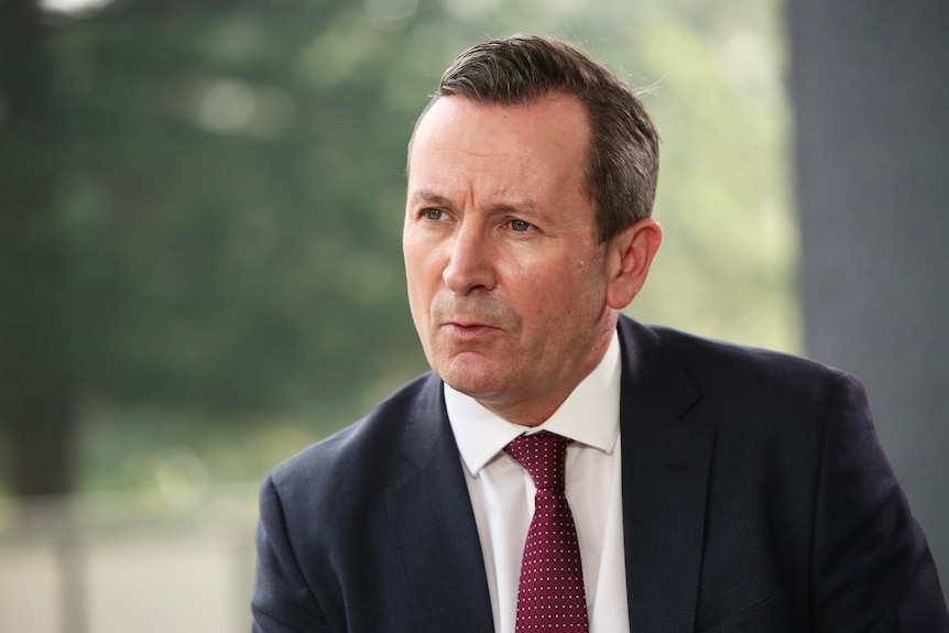 A head and shoulder shot of Mark McGowan mid-sentence.