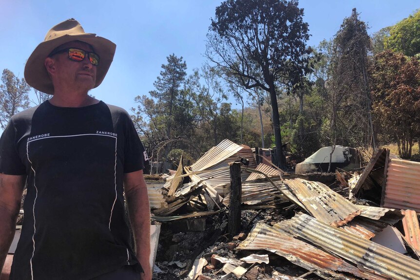 Jason Lennox also lost his house in the fire near Yeppoon.
