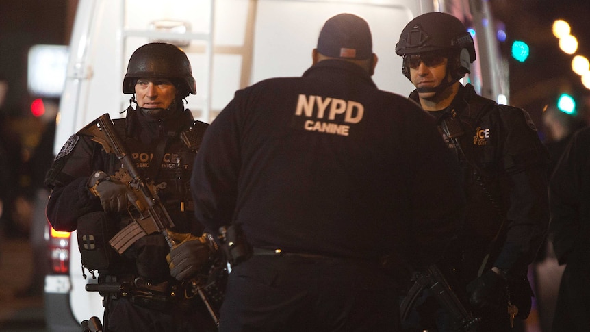 Two New York Police officers shot dead in the Brooklyn borough of New York, December 20, 2014.