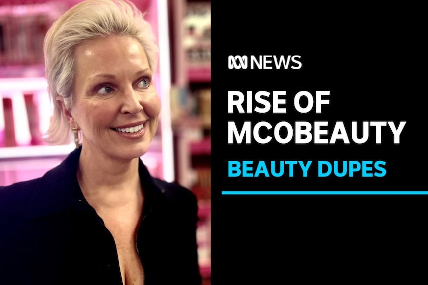 Rise of MCOBeauty, Beauty Dupes: A woman with short blonde hair in a cosmetic store.