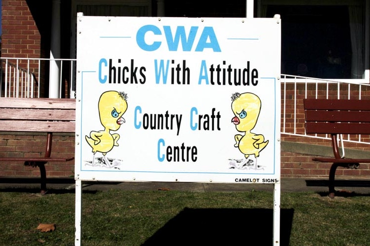 Sign outside CWA building, Tumut.