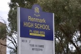 A Renmark High School sign.