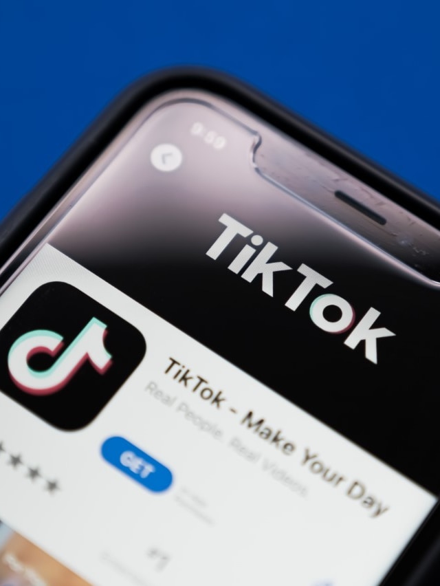 A phone screen with the TikTok app logo showing