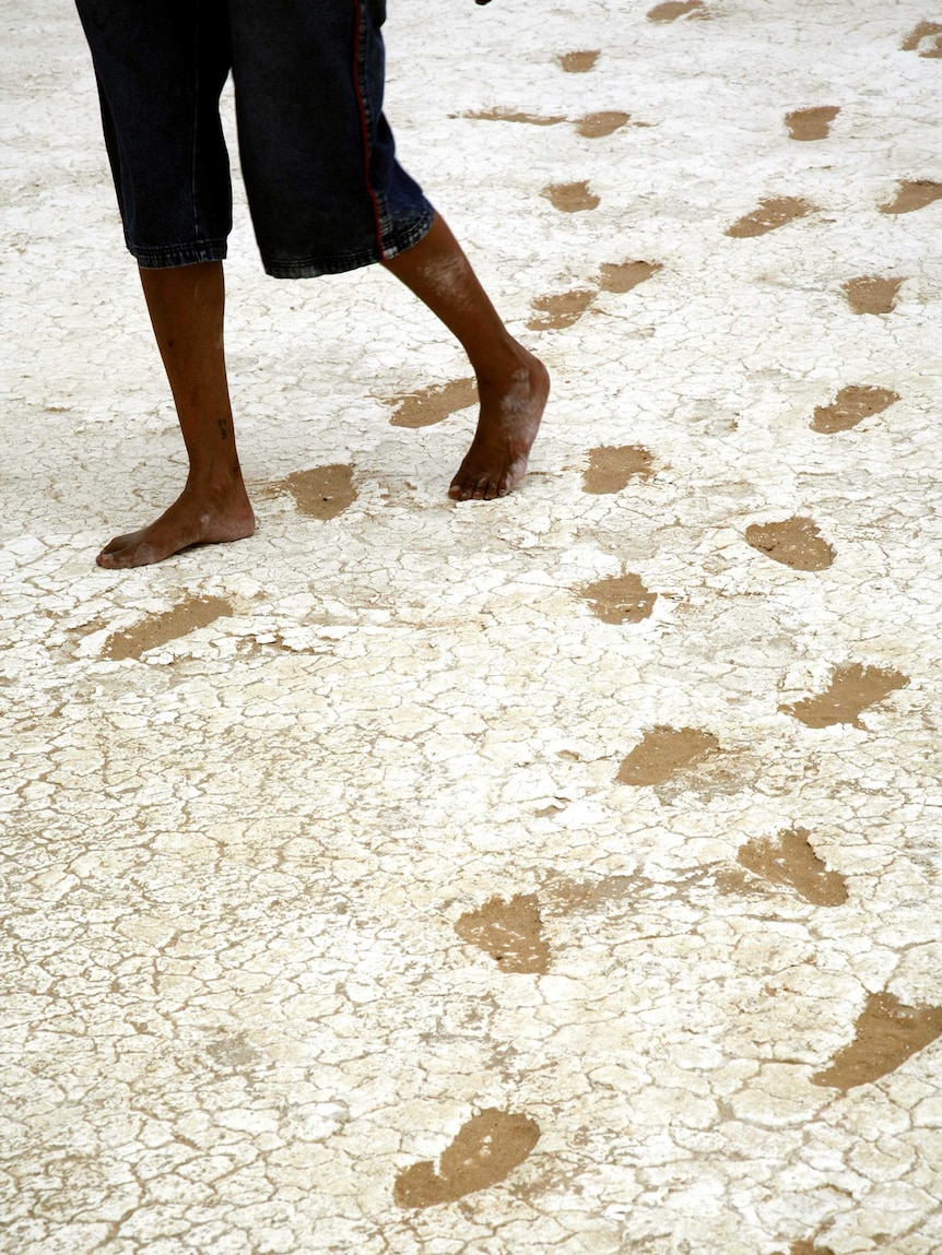 Ancient human footprints at NSW's Mungo National Park.