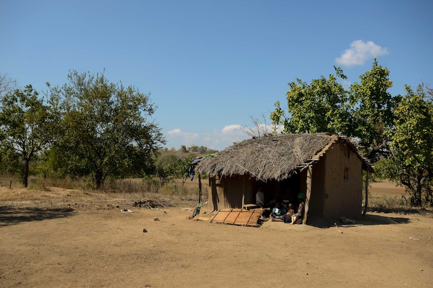 The hut where Makia and her children live