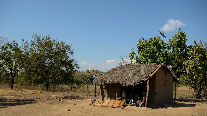 The hut where Makia and her children live