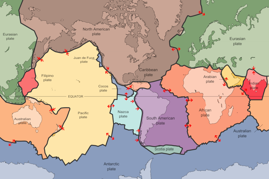 A map of the world's tectonic plates