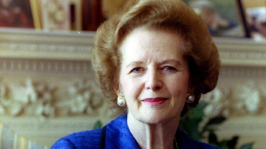 Margaret Thatcher sits for a 70th birthday portrait.
