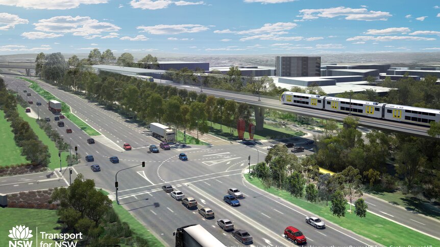 Artists impression of North West Rail Link elevated track