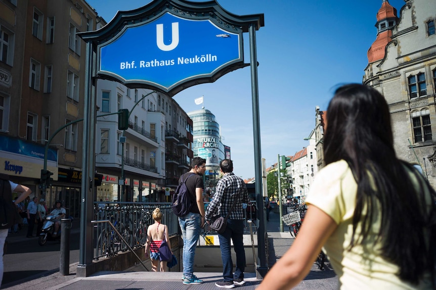 The entry to a Berlin subway station.