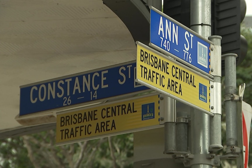 Street signs mark the intersection of Constance and Ann streets in Brisbane's Fortitude Valley
