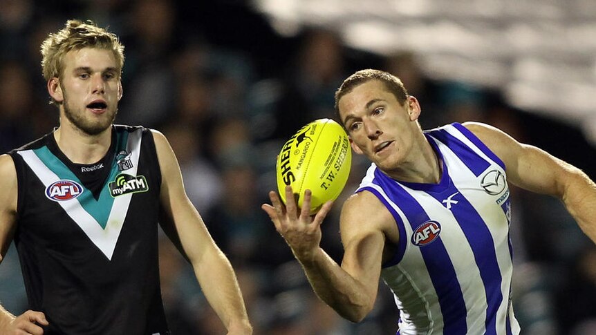 Petrie fell one contested mark short of equalling the record held by club legend Wayne Carey.