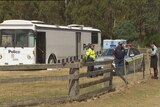 Police at a farm at Pelham in the Derwent Valley