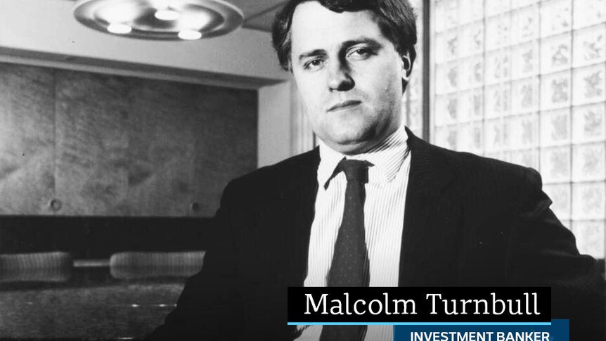 Portrait of Malcolm Turnbull, 1988 in an office as an investment banker.
