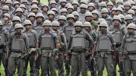 Fiji: More than 100 troops in battle gear paraded inside the Queen Elizabeth Barracks on Monday (file photo).