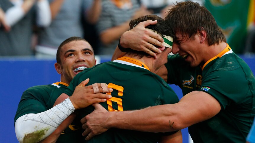 Springboks celebrate first win